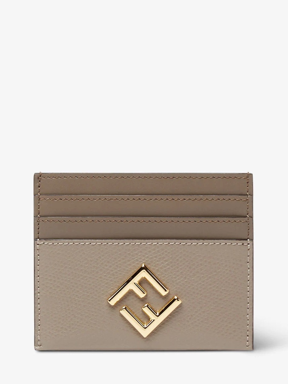 Fendi FF Diamonds Card Case Two-tone Leather Gray Card Holder - Picture 3 of 14